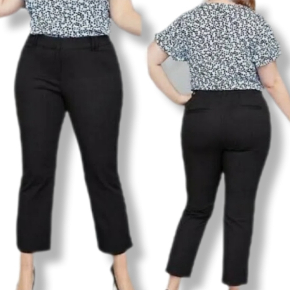 Lane Bryant The Allie Slim Crop Smart Stretch Pants Black 20 Regular